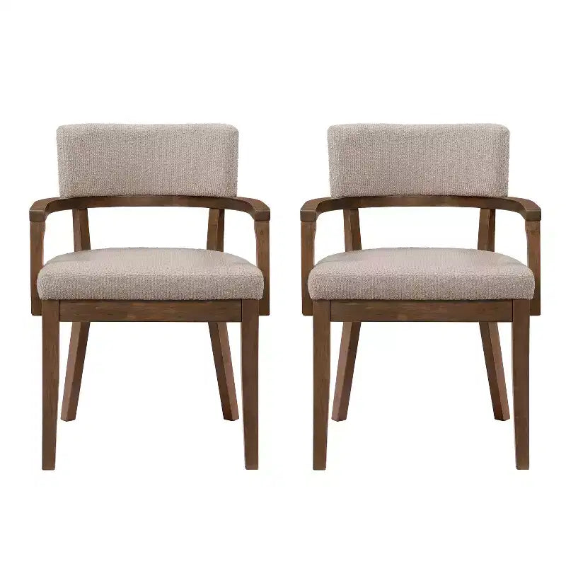 Christopher Knight Home Amelia Chaises de salle à manger modernes en bouclette avec accoudoirs en U (Lot de 2)