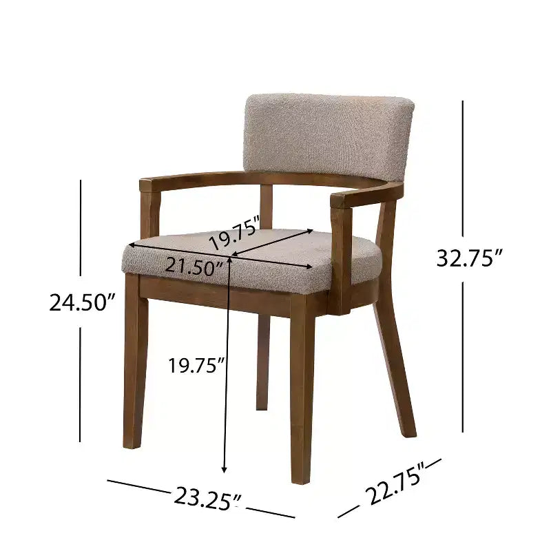 Christopher Knight Home Amelia Chaises de salle à manger modernes en bouclette avec accoudoirs en U (Lot de 2)