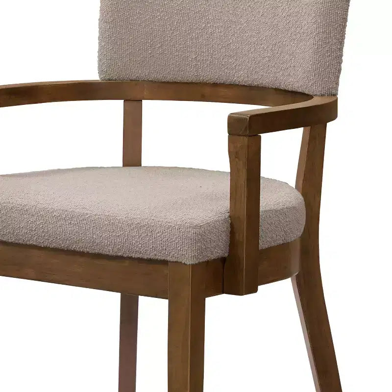 Christopher Knight Home Amelia Chaises de salle à manger modernes en bouclette avec accoudoirs en U (Lot de 2)