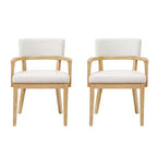 Christopher Knight Home Amelia Chaises de salle à manger modernes en bouclette avec accoudoirs en U (Lot de 2)