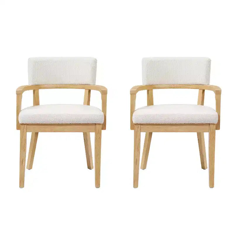 Christopher Knight Home Amelia Chaises de salle à manger modernes en bouclette avec accoudoirs en U (Lot de 2)