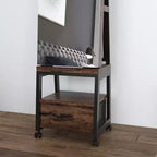 Armoire à bijoux pivotante, armoire à bijoux sur pied verrouillable avec miroir pleine longueur, tiroir inférieur, étagère, roulettes, armoire à bijoux blanche