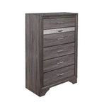 Commode verticale HomeStock de 4 tiroirs en mélamine de 48 cm de hauteur, finition grise