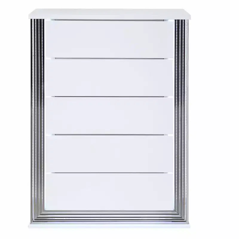 Commode verticale HomeStock de 50,6 cm de hauteur en MDF avec 3 tiroirs finition blanche
