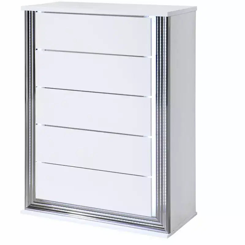 Commode verticale HomeStock de 50,6 cm de hauteur en MDF avec 3 tiroirs finition blanche