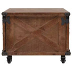 Table basse Marron Bois de sapin massif, MDF, acier 91 x 51 x 38 cm
