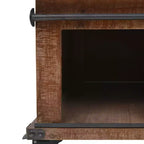 Table basse Marron Bois de sapin massif, MDF, acier 91 x 51 x 38 cm