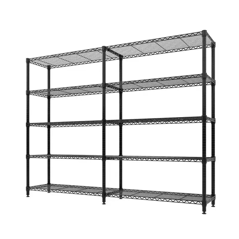 Étagères de rangement à 5 niveaux, étagère métallique, étagères grillagées réglables, rayonnages de garage robustes sur pied
