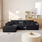 Canapé d'angle moderne GDFStudio Alaric de 263 cm en chenille avec 5 coussins