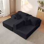 Canapé d'angle moderne GDFStudio Alaric de 263 cm en chenille avec 5 coussins
