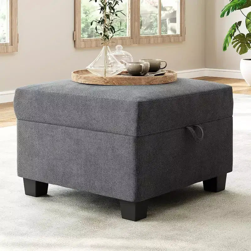 Canapé-lit modulaire sectionnel - 9 places en U - Avec rangement - 2 poufs pour salon