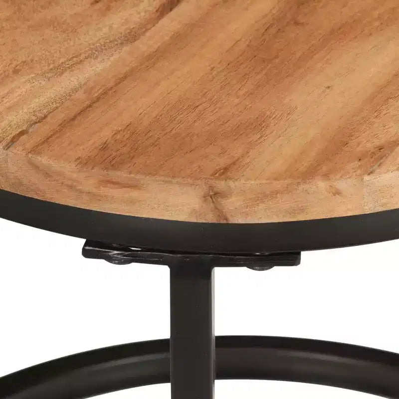 Tables gigognes (lot de 3), bois naturel et noir