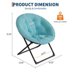 Fauteuil soucoupe, fauteuil rond en fausse fourrure, fauteuil pliant pour adultes, adolescents et enfants, fauteuil d'appoint confortable style lune/champignon/rond pour chambre à coucher