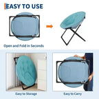 Fauteuil soucoupe, fauteuil rond en fausse fourrure, fauteuil pliant pour adultes, adolescents et enfants, fauteuil d'appoint confortable style lune/champignon/rond pour chambre à coucher