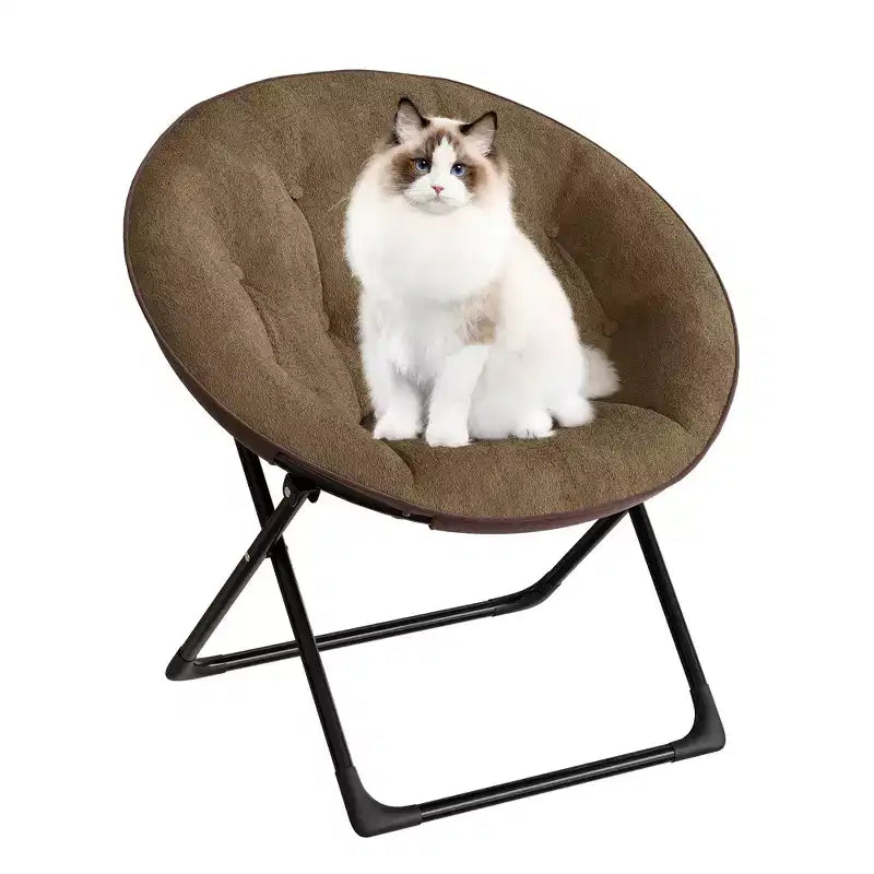 Fauteuil soucoupe, fauteuil rond en fausse fourrure, fauteuil pliant pour adultes, adolescents et enfants, fauteuil d'appoint confortable style lune/champignon/rond pour chambre à coucher