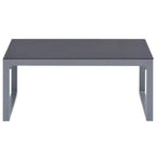 Table basse Aluminium thermolaqué argent et verre Taille moyenne