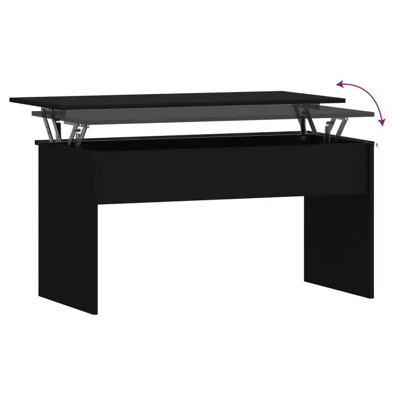 Table basse Bois d'ingénierie noir Moyen Accoudoirs réglables