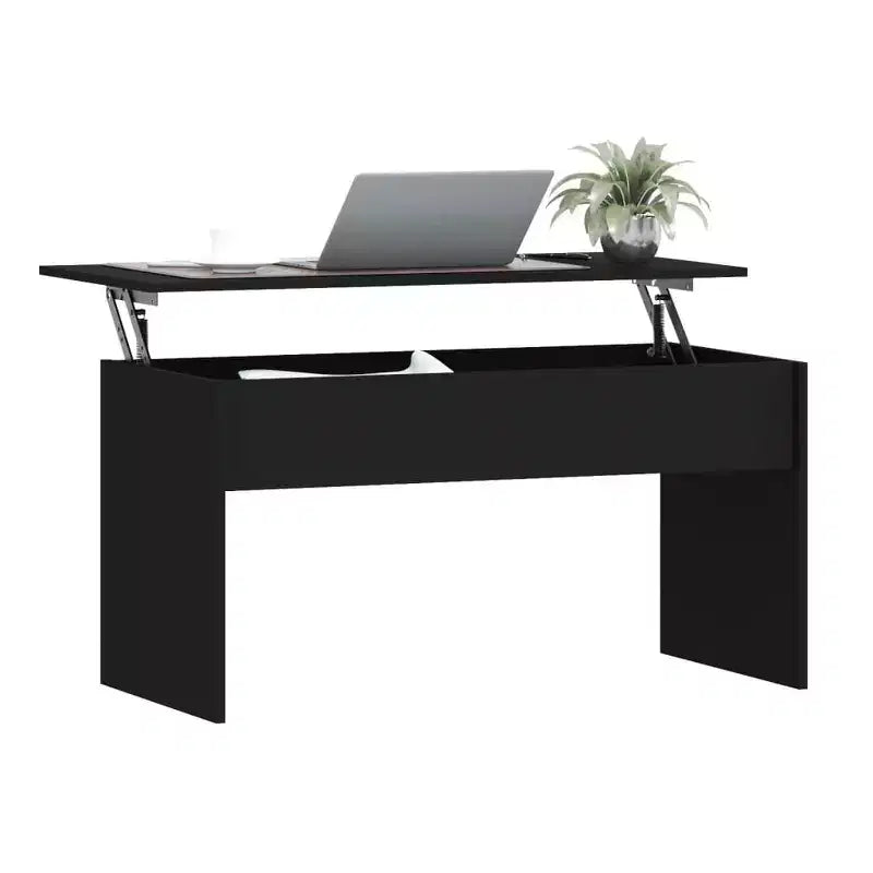 Table basse Bois d'ingénierie noir Moyen Accoudoirs réglables