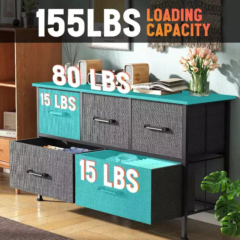 Commode à tiroirs en tissu BestMassage 5/8/9 avec plateau en bois, organiseur de rangement polyvalent avec cadre en acier