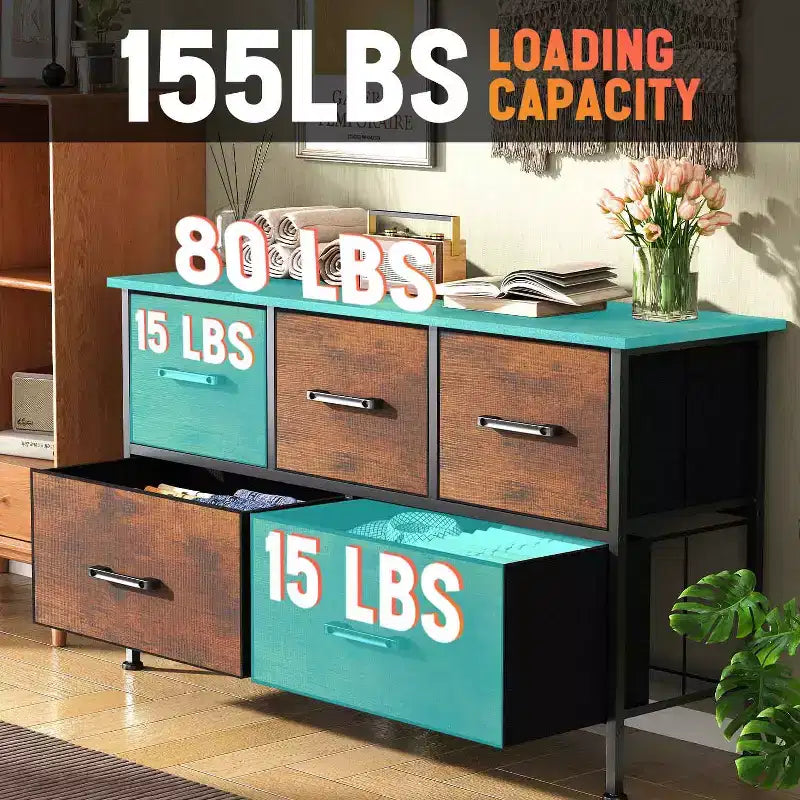 Commode à tiroirs en tissu BestMassage 5/8/9 avec plateau en bois, organiseur de rangement polyvalent avec cadre en acier