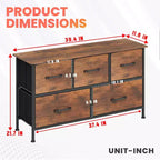Commode à tiroirs en tissu BestMassage 5/8/9 avec plateau en bois, organiseur de rangement polyvalent avec cadre en acier