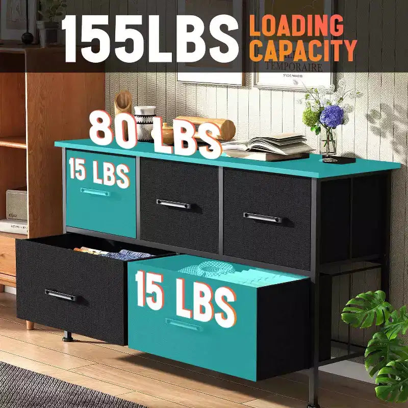 Commode à tiroirs en tissu BestMassage 5/8/9 avec plateau en bois, organiseur de rangement polyvalent avec cadre en acier