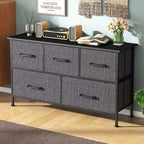 Commode à tiroirs en tissu BestMassage 5/8/9 avec plateau en bois, organiseur de rangement polyvalent avec cadre en acier