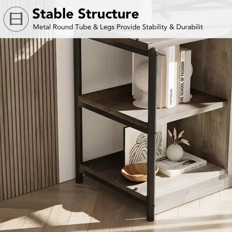 Meuble TV industriel style ferme avec 2 portes grillagées, centre de divertissement pour TV de 73 à 80 pouces, meuble console média robuste avec étagères réglables, armoire de rangement
