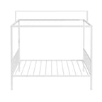 Lit de sol Montessori convertible 3-en-1 Polibi en métal avec barrières de sécurité et cadre à baldaquin