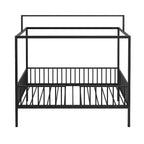 Lit de sol Montessori convertible 3-en-1 Polibi en métal avec barrières de sécurité et cadre à baldaquin