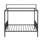 Lit de sol Montessori convertible 3-en-1 Polibi en métal avec barrières de sécurité et cadre à baldaquin