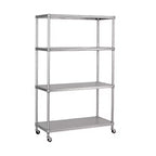 Seville Classics HOME Étagère à 4 niveaux en acier avec doublures d'étagère, 91,4 cm L x 35,6 cm P x 143,5 cm H