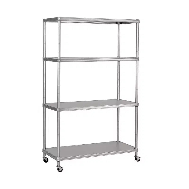 Seville Classics HOME Étagère à 4 niveaux en acier avec doublures d'étagère, 91,4 cm L x 35,6 cm P x 143,5 cm H