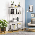 Seville Classics HOME Étagère à 4 niveaux en acier avec doublures d'étagère, 91,4 cm L x 35,6 cm P x 143,5 cm H