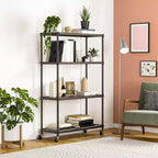 Seville Classics HOME Étagère à 4 niveaux en acier avec doublures d'étagère, 91,4 cm L x 35,6 cm P x 143,5 cm H