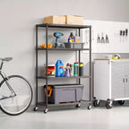 Seville Classics HOME Étagère à 4 niveaux en acier avec doublures d'étagère, 91,4 cm L x 35,6 cm P x 143,5 cm H