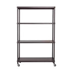 Seville Classics HOME Étagère à 4 niveaux en acier avec doublures d'étagère, 91,4 cm L x 35,6 cm P x 143,5 cm H