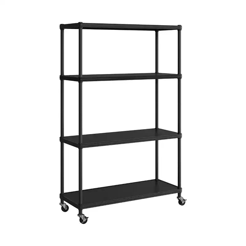 Seville Classics HOME Étagère à 4 niveaux en acier avec doublures d'étagère, 91,4 cm L x 35,6 cm P x 143,5 cm H