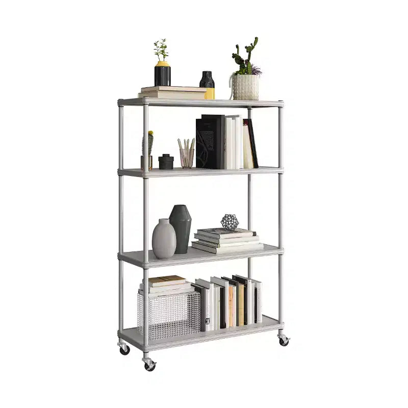 Seville Classics HOME Étagère à 4 niveaux en acier avec doublures d'étagère, 91,4 cm L x 35,6 cm P x 143,5 cm H