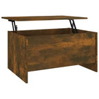 Table basse chêne fumé, bois d'ingénierie 80 x 55,5 x 41,5 cm