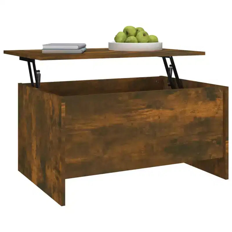 Table basse chêne fumé, bois d'ingénierie 80 x 55,5 x 41,5 cm