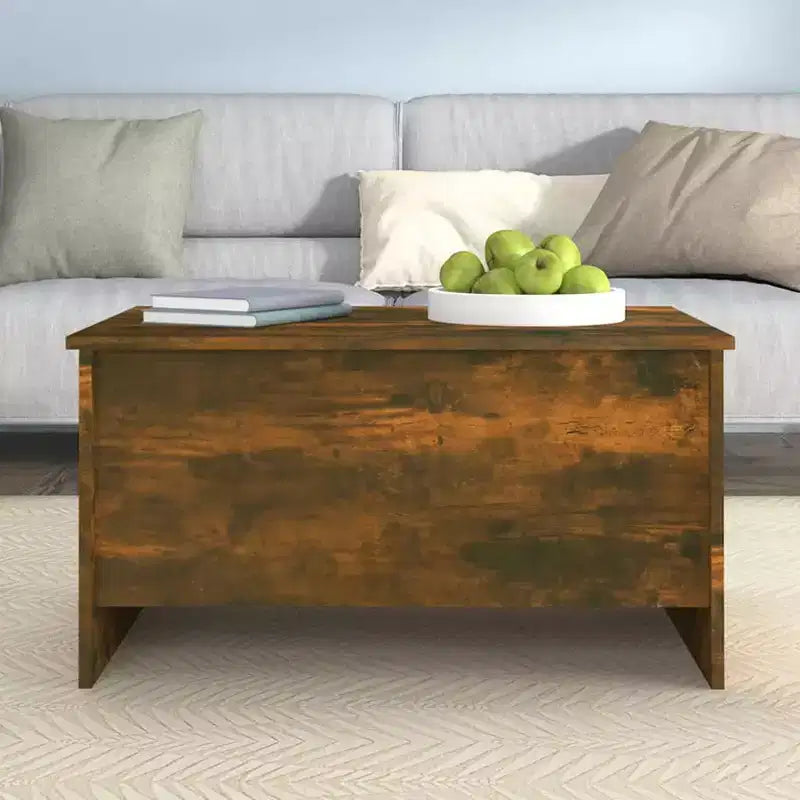 Table basse chêne fumé, bois d'ingénierie 80 x 55,5 x 41,5 cm