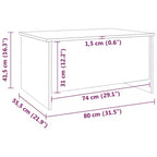 Table basse chêne fumé, bois d'ingénierie 80 x 55,5 x 41,5 cm