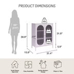 GDFStudio Dalton Armoire d'appoint moderne en métal et verre à 2 portes
