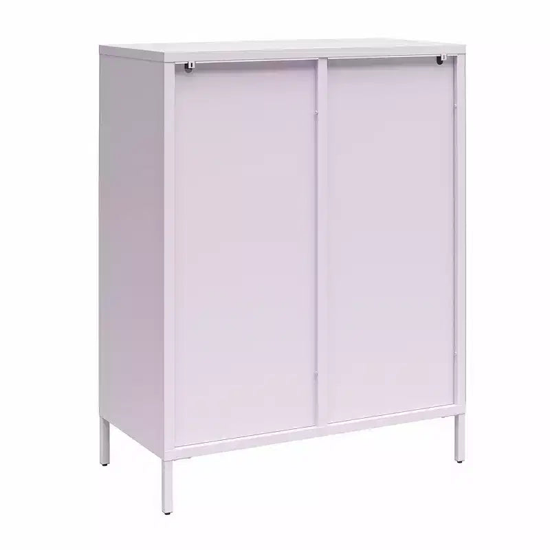 GDFStudio Dalton Armoire d'appoint moderne en métal et verre à 2 portes