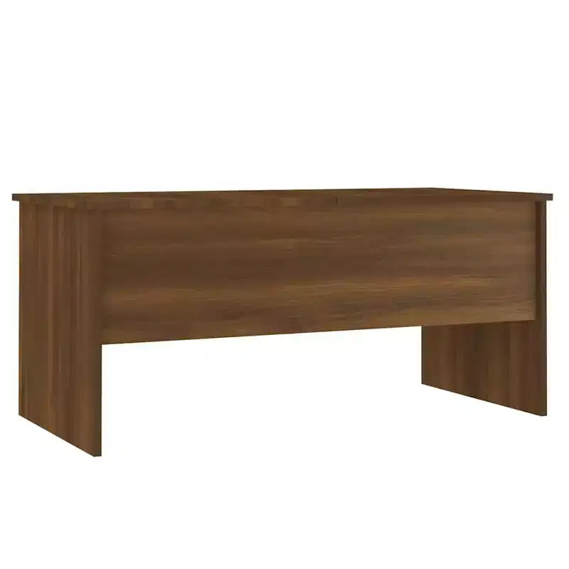 Table basse en bois d'ingénierie chêne brun, compartiments cachés, moyenne