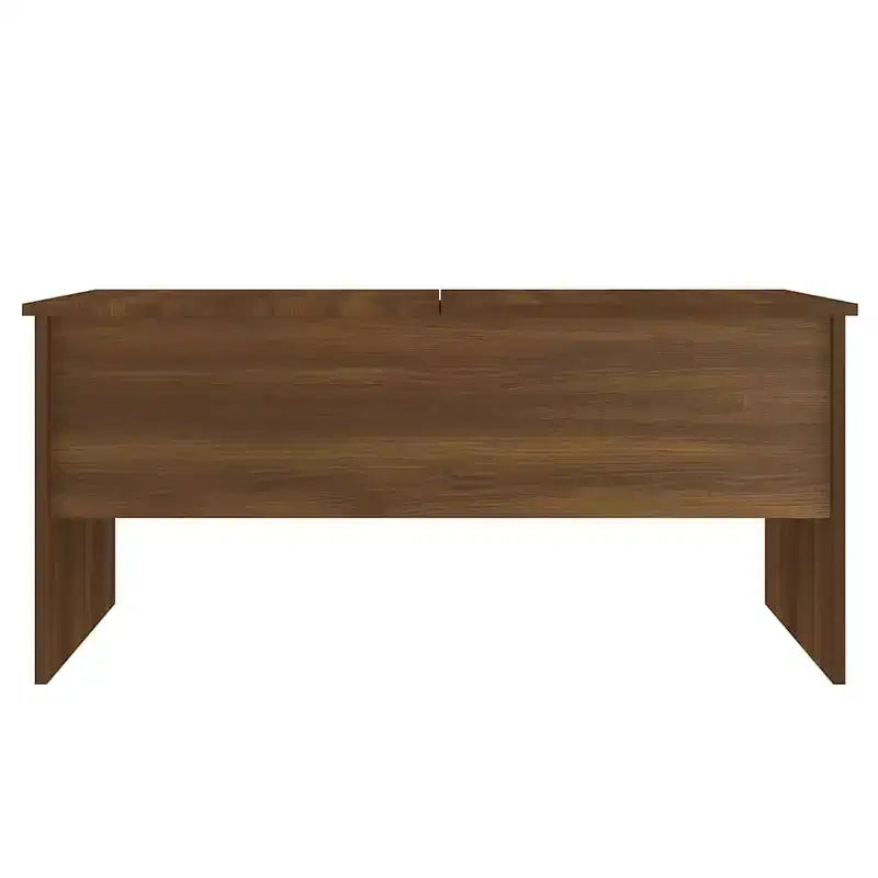 Table basse en bois d'ingénierie chêne brun, compartiments cachés, moyenne