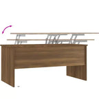 Table basse en bois d'ingénierie chêne brun, compartiments cachés, moyenne