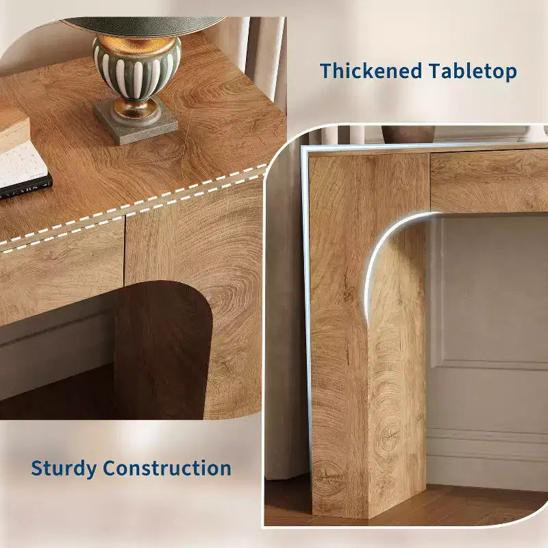 Console longue avec tiroir, table de canapé rectangulaire en bois derrière le canapé, tables de couloir d'entrée de ferme pour l'entrée, salon