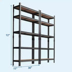 Étagères de Rangement 5 Niveaux, Étagère de Garage Robuste et Réglable en Métal, Étagères de Garage pour Sous-sol, Cuisine, Noir